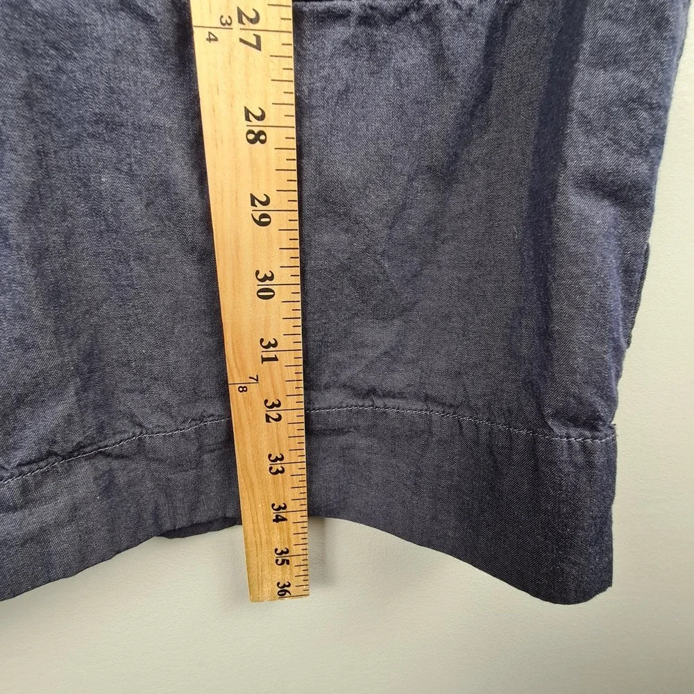 J Crew Women's Chambray Denim Roll Tab Sleeve Shift Shirt Belt Dress‎ Small Blue - Picture 7 of 8